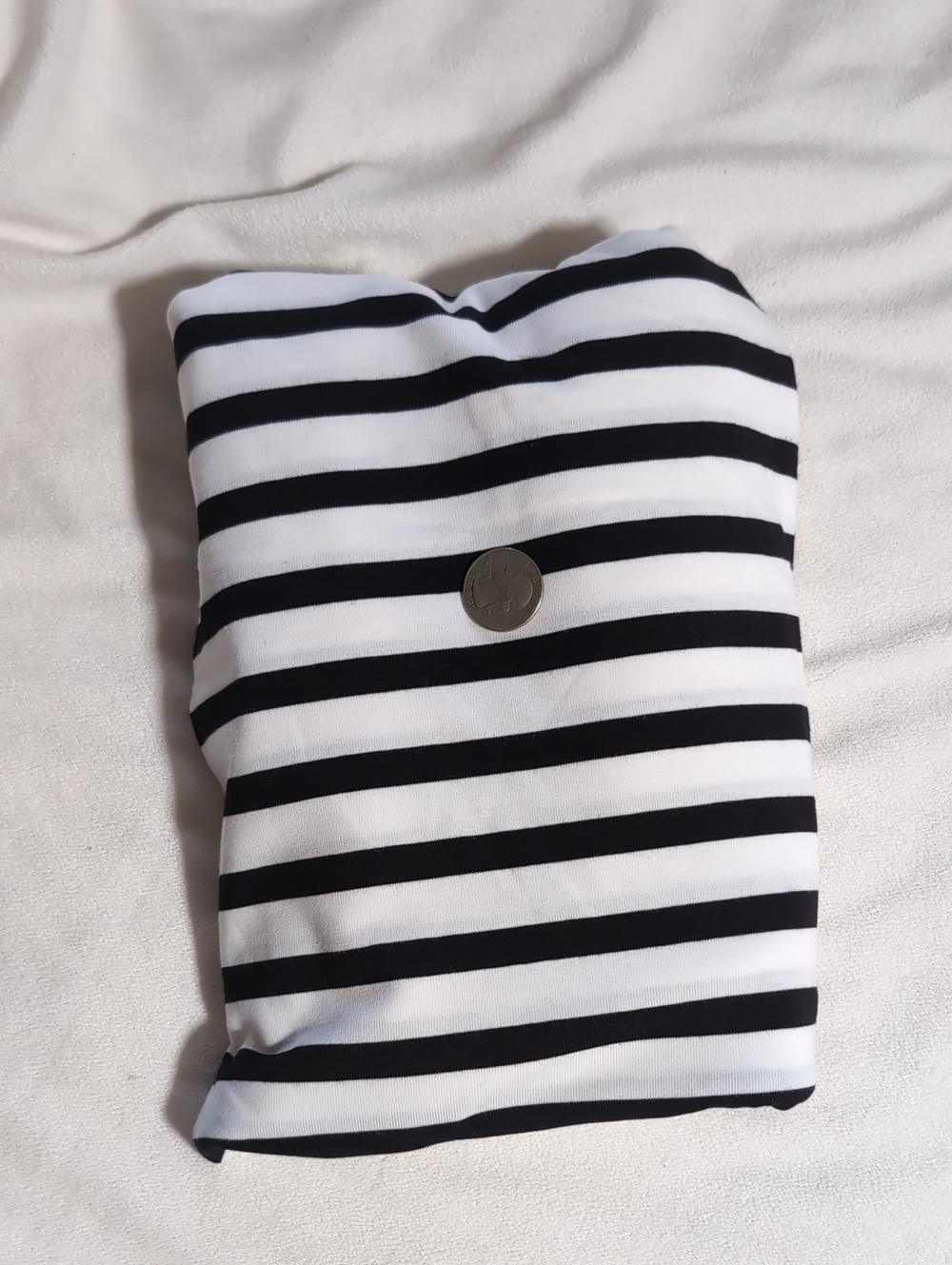 Cotton Stretch Jersey Fabric Black & White Stripe 1 Yard Yarn Dyed